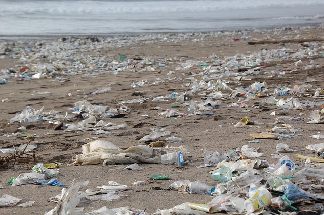 Plastic-garbage -launched-on-the-beach